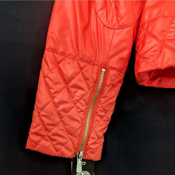Vince Camuto Orange Quilted Moto Jacket - Picture 6 of 10